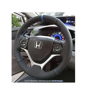 Honda Civic Fb7 Araca Özel Direksiyon Kılıfı (NUBUK NOKTA MAVİ YÜZÜKLÜ)