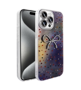 Apple iPhone 15 Pro Max Uyumlu Kılıf Kamera Korumalı Figürlü Zore Ponti Silikon Kapak (Lila)