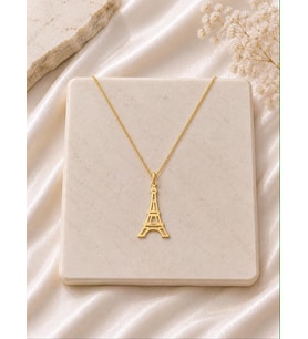 Kişiye Özel Eyfel Kulesi Kolye 925K Gümüş (Gold)