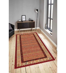 Dijital Baskılı Yıkanabilir Kaymaz Modern Renkli Salon Halısı Mutfak Halısı Yolluk ND-HY-1347 (Kırmızı)