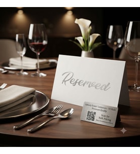 Premium Rezerve Masa Rezervasyon Kartı 100 Adet Katlanabilir Kalın Karton Masa Üstü Yer Kartı