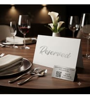 Premium Rezerve Masa Rezervasyon Kartı 100 Adet Katlanabilir Kalın Karton Masa Üstü Yer Kartı