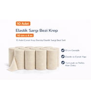 Elastik Sargı Bezi Krep 10 Cm X 4 M 10 Adet Esnek Krep Bandaj Elastik Sargı Bezi Seti