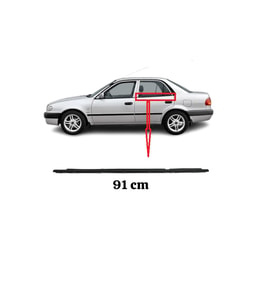 Corolla Ae111 Cam Çıtası Sıyırıcı Fitili Arka Sol Kapı 1998-1999-2000-2001 Modeller (Siyah)