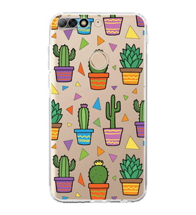 PrintiFy Huawei Y7 2018 ile Uyumlu Water Color 4  Kamera Korumalı Şeffaf  Kılıf