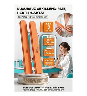 Profesyonel Tırnak Törpüsü 2'Li Set 100/180 Grit Kalıcı Oje Protez Tırnak Törpüsü 723128