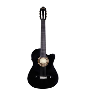 Valencia VC104THNCEBK Elektro Klasik Gitar İnce Kasa (Siyah)  Thin Body - Ekolayzırlı - Sap Çelikli