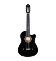 Valencia VC104THNCEBK Elektro Klasik Gitar İnce Kasa (Siyah)  Thin Body - Ekolayzırlı - Sap Çelikli