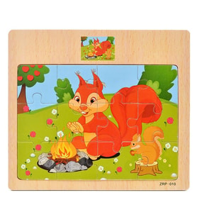 Hayal Sepeti SİNCAP resimli Ahşap Çocuk Puzzle 12 Parça 15x17cm