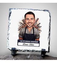 Kişiye Özel Hediye Karikatürlü En İyi Erkek Kuaför Dekoratif Taş