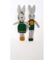 Kırçiçeği Tavşan Çift Amigurumi Organik Oyuncak