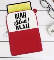 BK Gift Blah Blah Blah Tasarımlı Taşınabilir Koruyucu Tablet Kılıfı & Organizer Çanta - Kırmızı-1