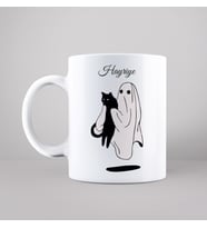 Hayalet Kedi Tasarımlı Kupa Kişiye Özel