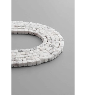 Havlit Doğal Taş Parlak Beyaz Küp Kesim 4x4mm Dizi [AA]