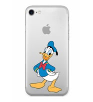 Apple iPhone 8 Uyumlu Kamera Korumalı Tıpalı Kapak Donald Duck TasarımlıŞeffaf Kılıf