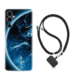 Tecno Pova 4 Kılıf Silikon Boyun Askılı İpli Desenli Silikon Blue Planet 1610