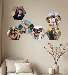 Kişiye Özel 6 Fotoğraflı Altıgen Mdf Tablo