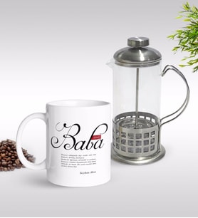 BK Gift Kişiye Özel Mânâ Baba Tasarımlı Kupa & French Press Seti-1 (Model 1)