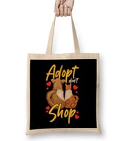 Cute Cat & Dog Adopt Don t Shop Bez Çanta Uzun Saplı