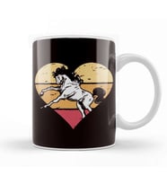 Heart Horse Fan Equestrian Sport Horses Riding Saddle Stable Kupa Bardak Porselen
