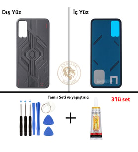 Infinix GT 30 Pro Gri Uyumlu Arka Kapak + Yapıştırıcı ve Vida Seti Arka Cam Batarya Pil Kapağı