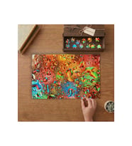 Renkli Soyut Görsel Tasarımı 240 parça Ahşap Puzzle Ahşap Kutuda MP00360