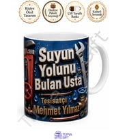 Tesisatçıya Hediye Kişiye Özel Baskılı Kupa Bardak Tesisatçı Hediyesi