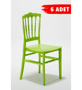 6 Adet Miray Yeşil Sandalye / Balkon-Bahçe-Mutfak