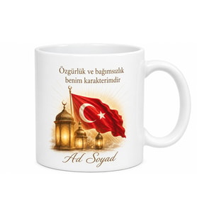 Cumhuriyet Bayramı Fener Alayı Bağımsızlık Temalı Porselen Kupa Bardak Hediye