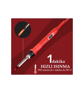 Tussle JCD 908U 80 Watt Dijital Göstergeli Ayarlı Kalem Havya Anında Isınma 80w