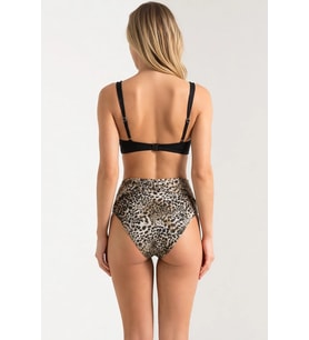 Kadın Bikini Takımı Regular Kalıp Balconette Kaplı Askılı Üst Yüksek Bel Slip Alt Örme Kumaş