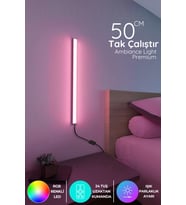 Şerit LED Kumandalı Led masa gece lamba - Yatak Üstü, Tv Yanı ,oturma Odası - Rgb 50 cm miniled4