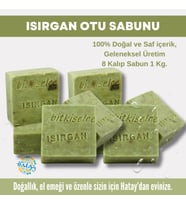 Bitkiselce Saf ve doğal içeriklerle ısırgan Otu Sabunu  950 gr (8 Kalıp)