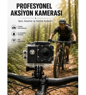 Profesyonel Çekimler İçin 4K Ultra HD WiFi Spor Kamerası