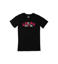 Lucky Şanslı Pembe Siyah Tişört