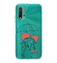 Xiaomi Redmi 9T  Kamera Korumalı Kapak Aşk Tasarımlı Şeffaf  Kılıf