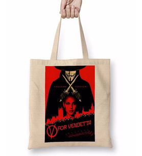 V For Vendetta Freedom Bez Çanta Uzun Saplı