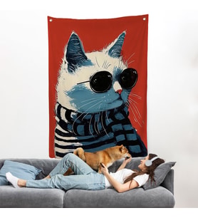 Cool Kedi Duvar Örtüsü-7577