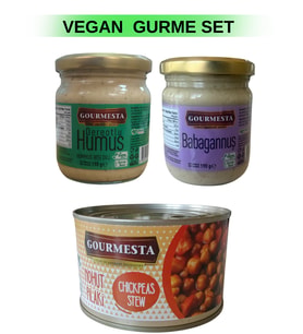 3'lü Vegan Gurme Seti (Dereotlu Humus + Babagannuş + Nohut Pilaki)