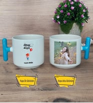 Ütopyalar Güzeldir Kupa Bardak Fotoğraflı T Mavi Kulplu Arkadaşa Sevgiliye Kardeşe Doğum Günü Hediyesi