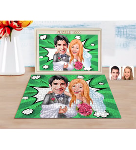 BK Gift Kişiye Özel Evleniyoruz Karikatürlü 1000 Parça Profesyonel Puzzle-7