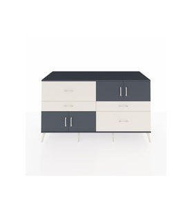 Kronos Konsol 2 Raflı 4 Çekmeceli 4 Kapaklı 176x59x99 Antrasit-Antrasit/Aytaşı