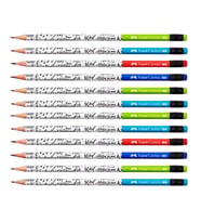 Caligraphy Desenli Silgili Yuvarlak HB Kurşun Kalem - 12 Adet