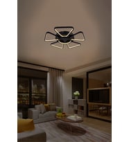 3 Renkli Modern 6 Kollu LED Tavan Avizesi – Yıldız Formlu Siyah Geometrik Salon Aydınlatma