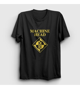 Presmono Unisex Siyah Logo Machine Head T-Shirt 162188tt