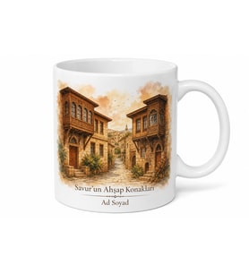 Savur'un Ahşap Konakları Mardin Hatırası Çay Kupası Hediye Bardak