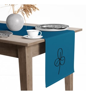 Dijital Baskılı Yonca Desen Renkli Baskılı Masa ve Sunum Runner 40x145 Tropikhome (Çok Renkli)
