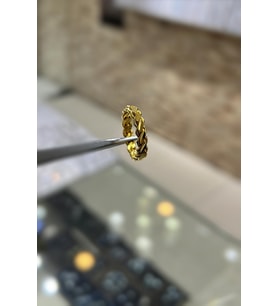 Gümüş üçlü burma model alyans yüzük el877f2 (Sarı)