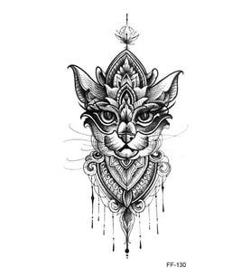 FF-130 ORTA BOY ETNİK KEDİ DESEN GEÇİCİ DÖVME-TATTO
