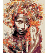 Afrika Esintisi ve Kadın Sayılarla Boyama Seti 40x50 cm (Tuvale Gerili)